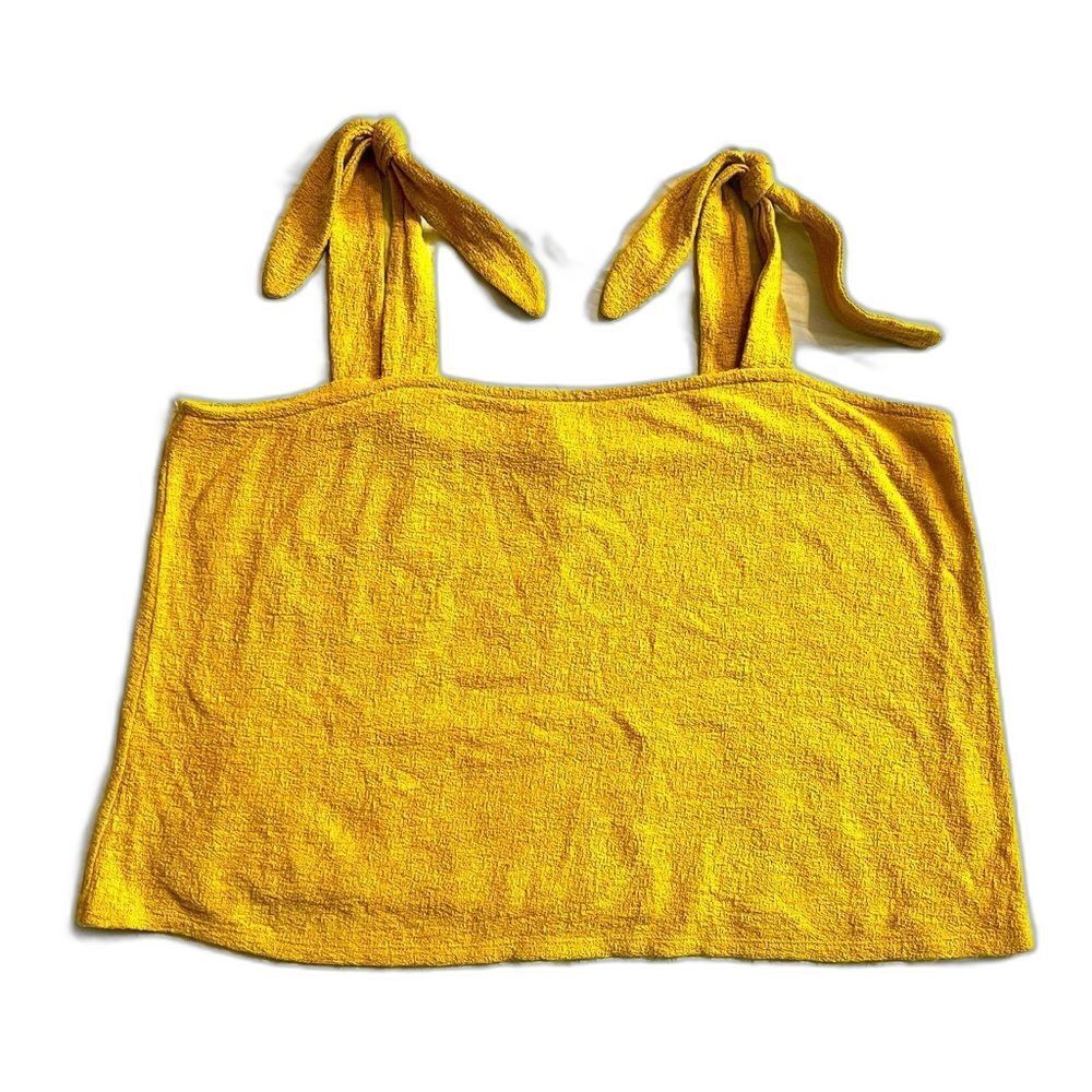 Express Mustard Yellow Women's Tank Top Tie Straps Size Large